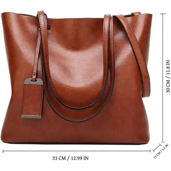 Elegant Women's Top Handle Satchel Handbag in Greased Leather - Chic Daily Use